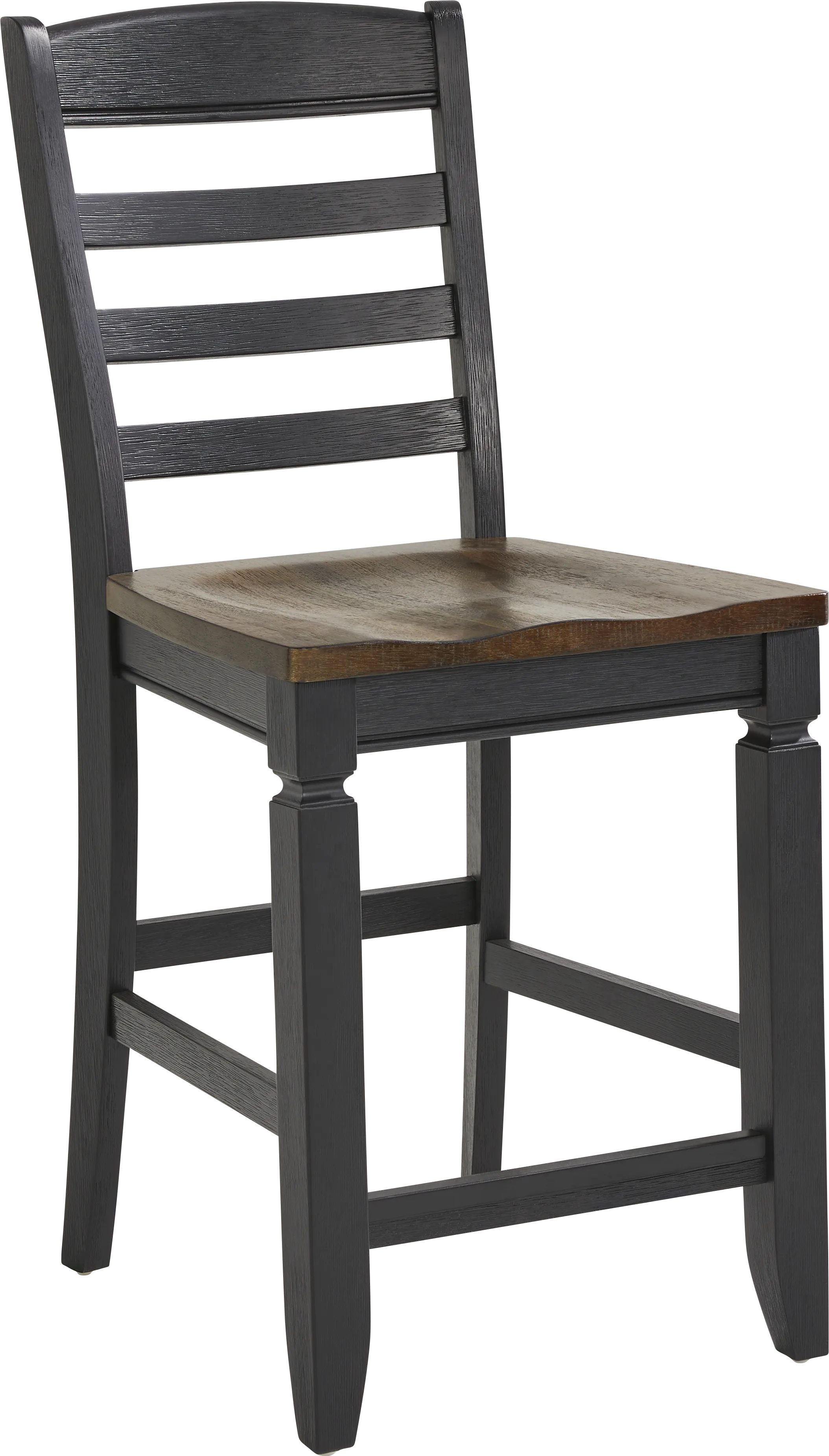 Country Lane Black 5 Pc Counter Height Storage Dining Room with Ladder Back Stools - Thumbnail - Image 7
