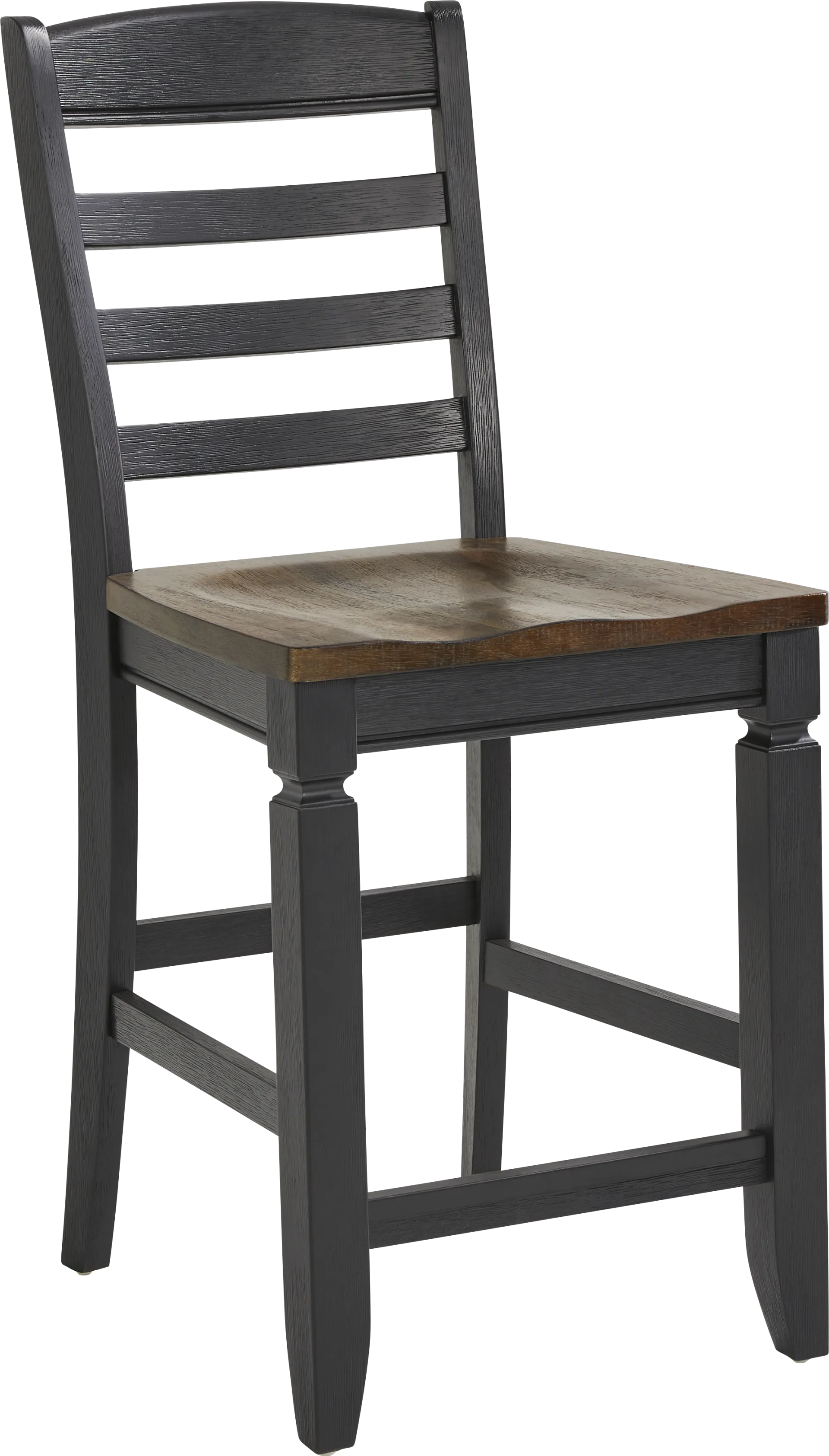 Country Lane Black 5 Pc Counter Height Storage Dining Room with Ladder Back Stools - Image 7