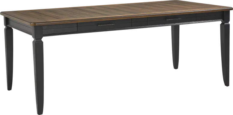 Country Lane Black Rectangle Dining Table
