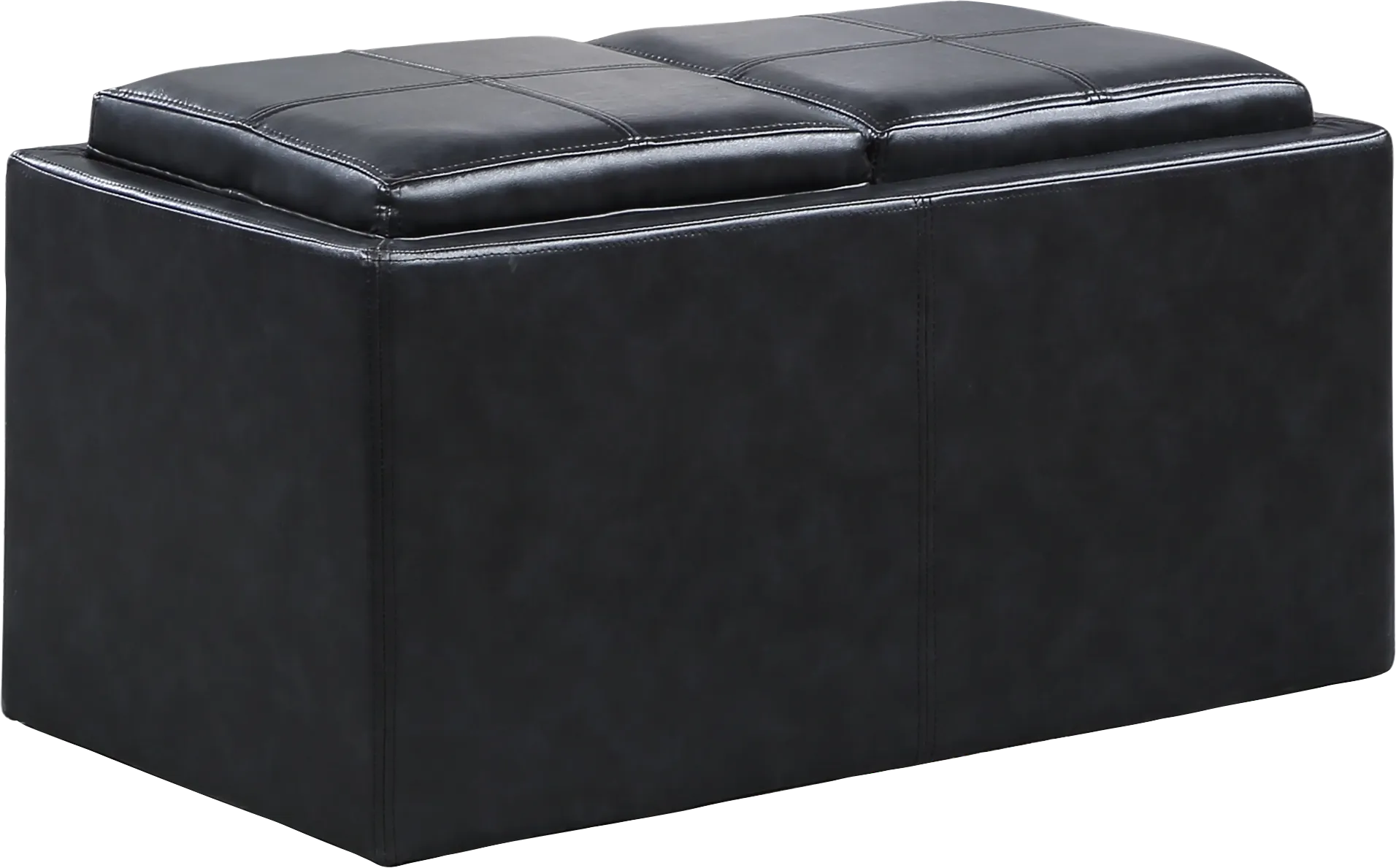 Guetlet Black Storage Ottoman - Thumbnail - Image 1