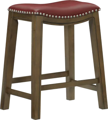 Etton Red Counter Height Stool