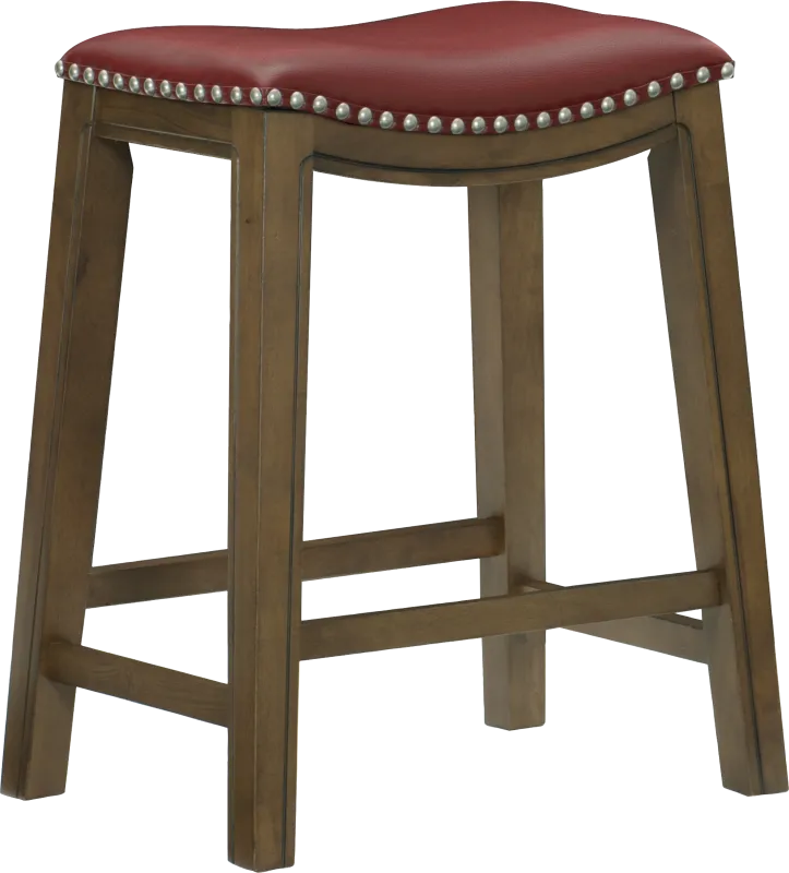 Etton Red Counter Height Stool