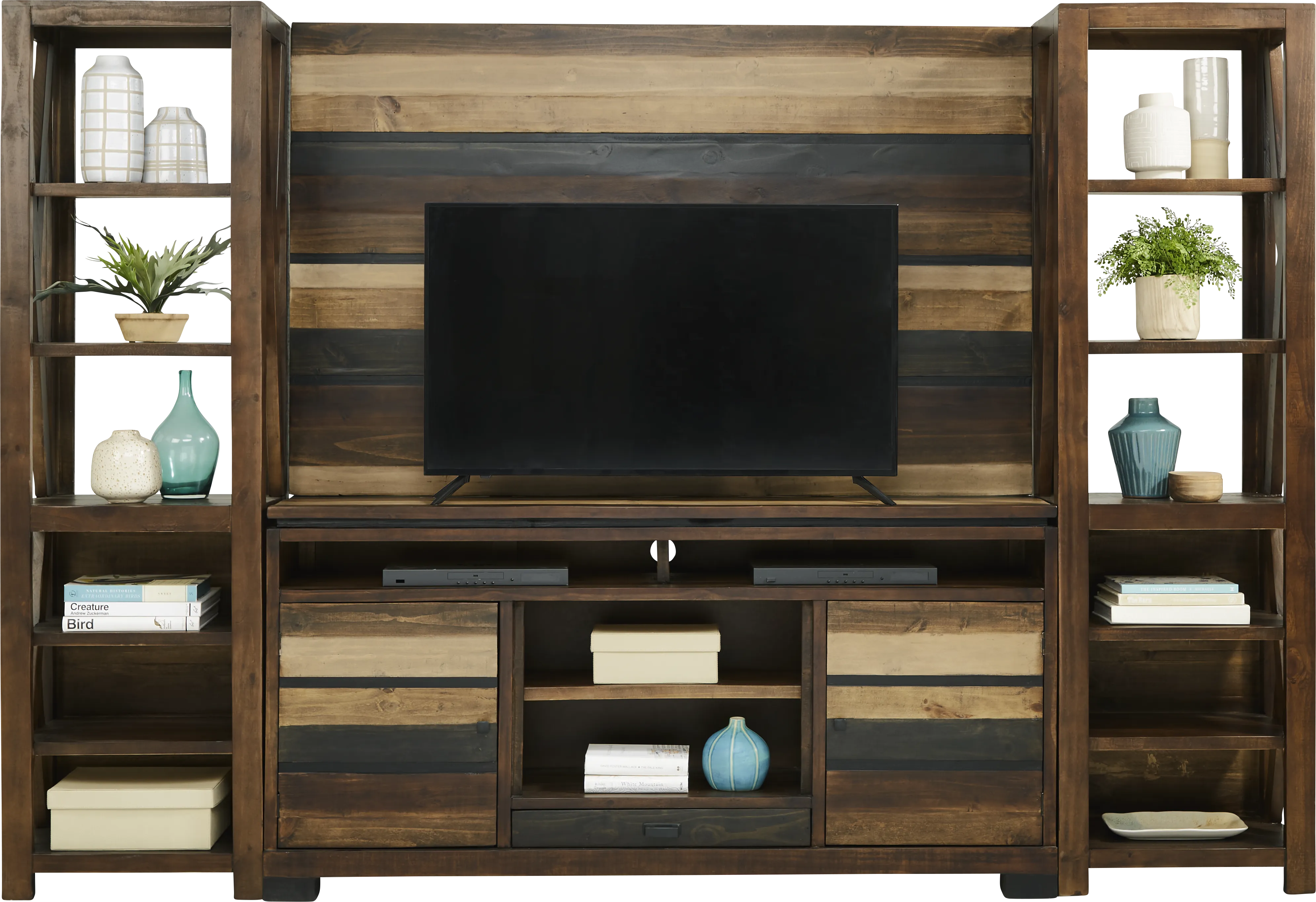 Westover Hills Brown 4 Pc Wall Unit with 72 in. Console - Image 1