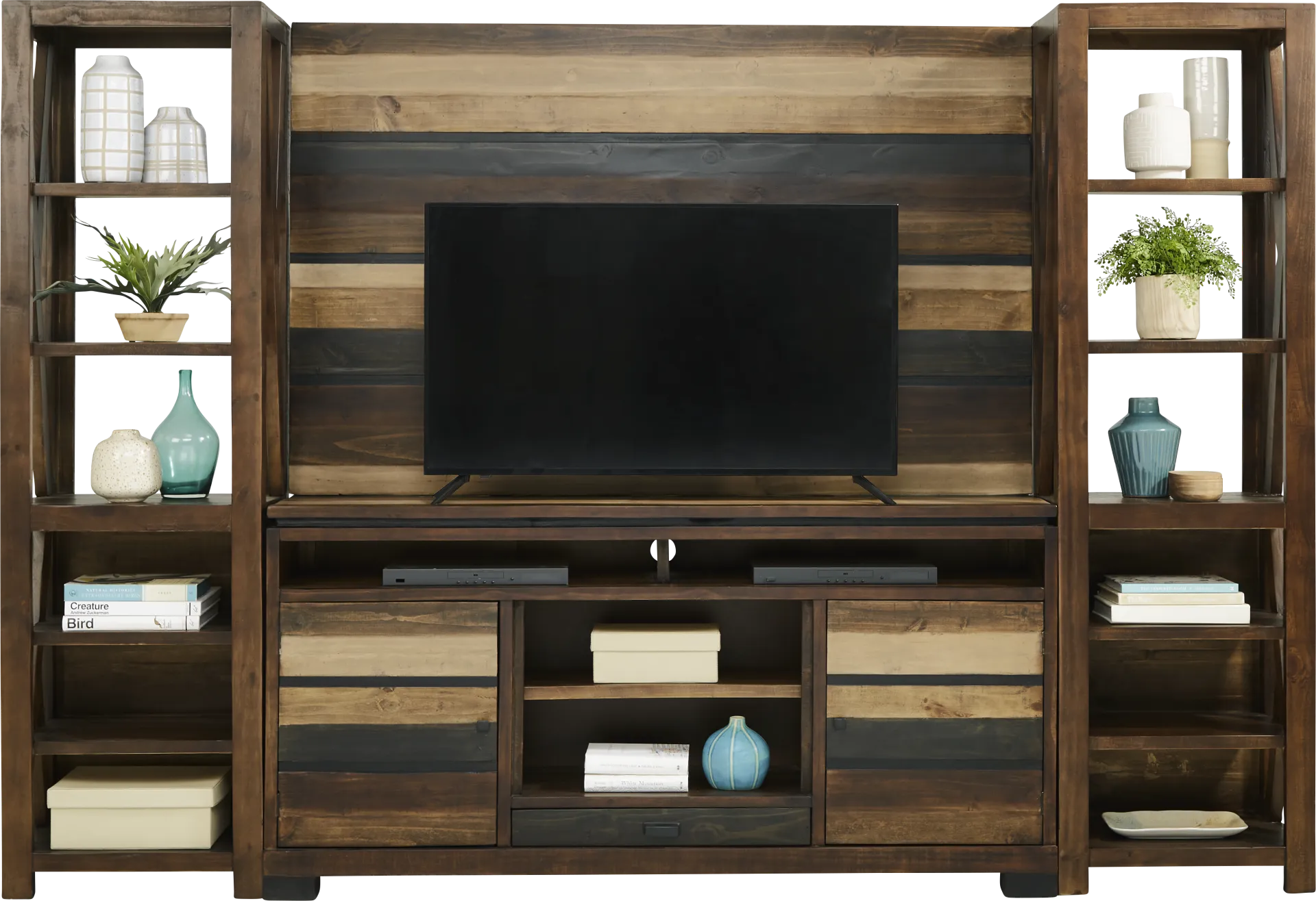 Westover Hills Brown 4 Pc Wall Unit with 72 in. Console - Image 1