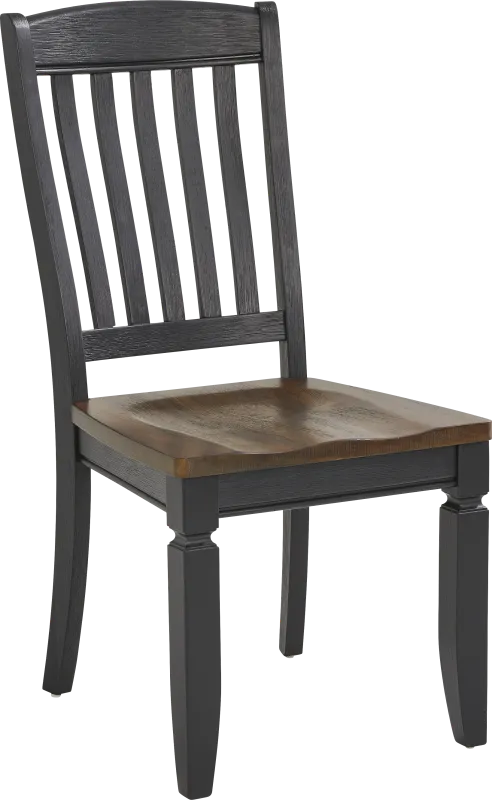 Country Lane Black Slat Back Side Chair