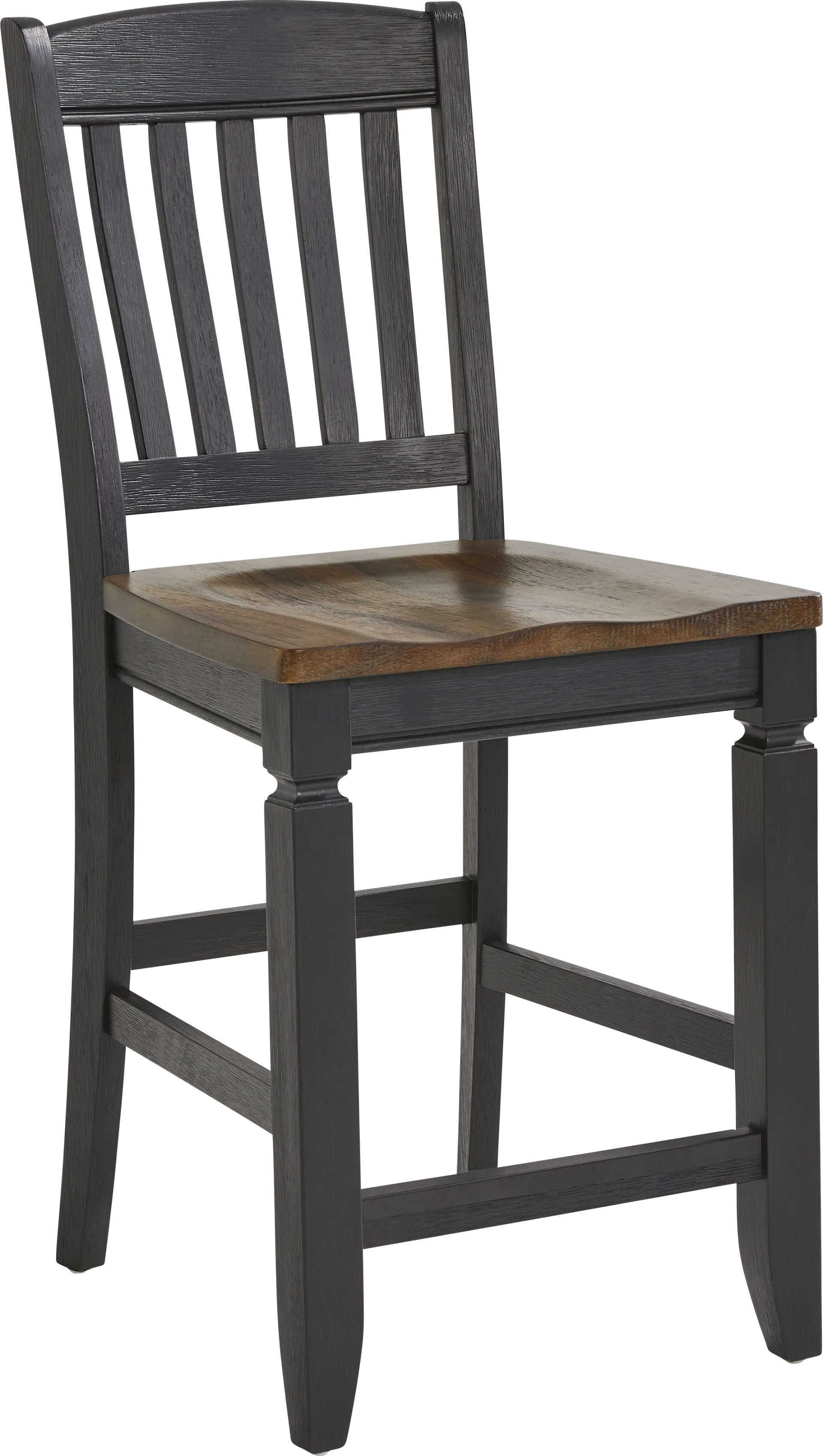 Country Lane Black Slat Back Counter Height Stool