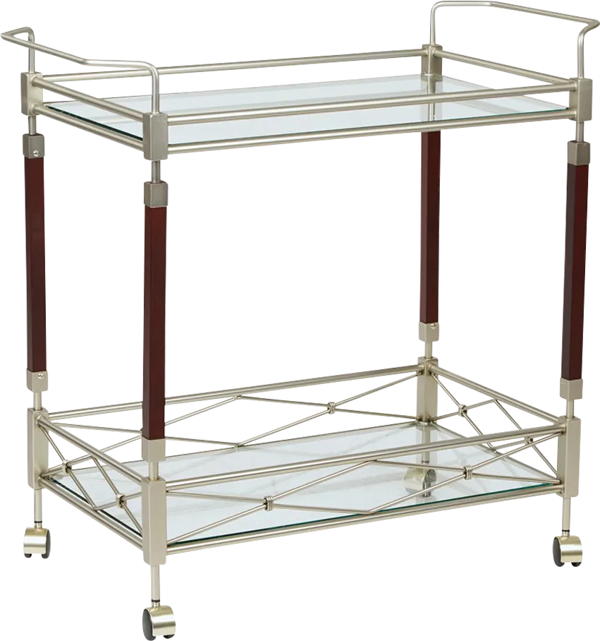 Brabec Silver Bar Cart - Image 1