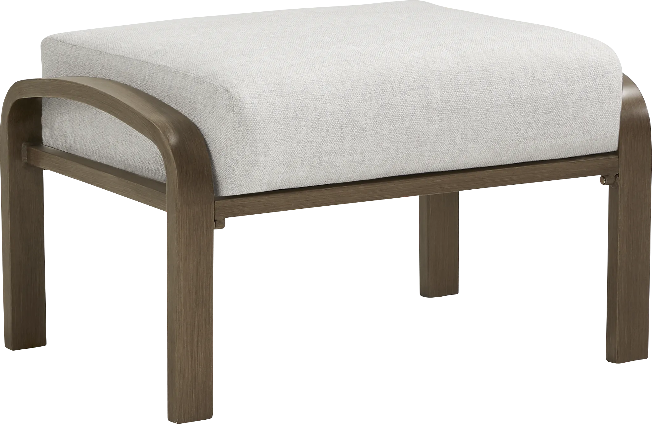 Torio Brown Outdoor Ottoman with Silk-Colored Cushion - Image 1