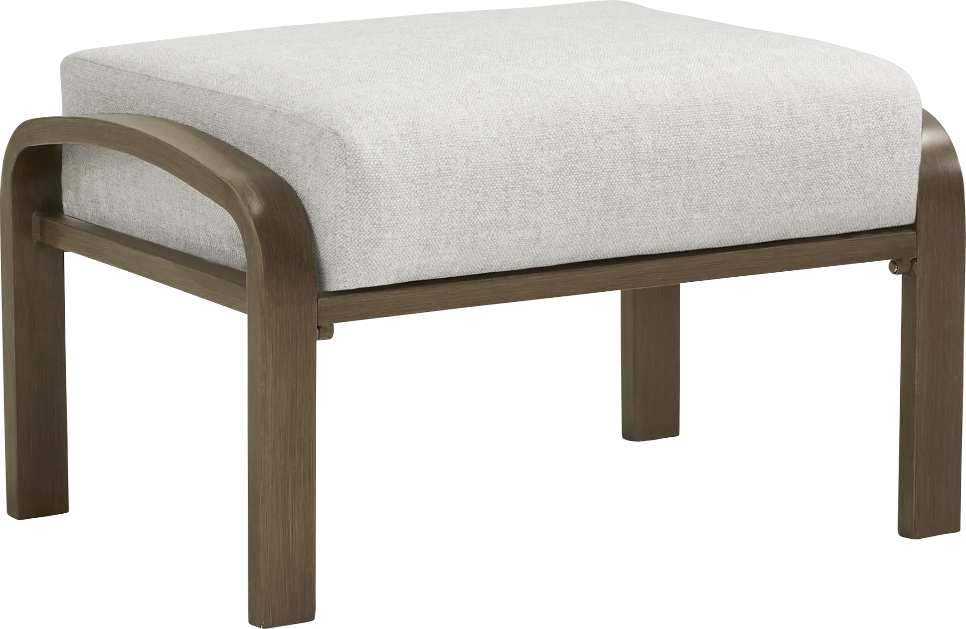 Torio Brown Outdoor Ottoman with Silk-Colored Cushion - Image 1