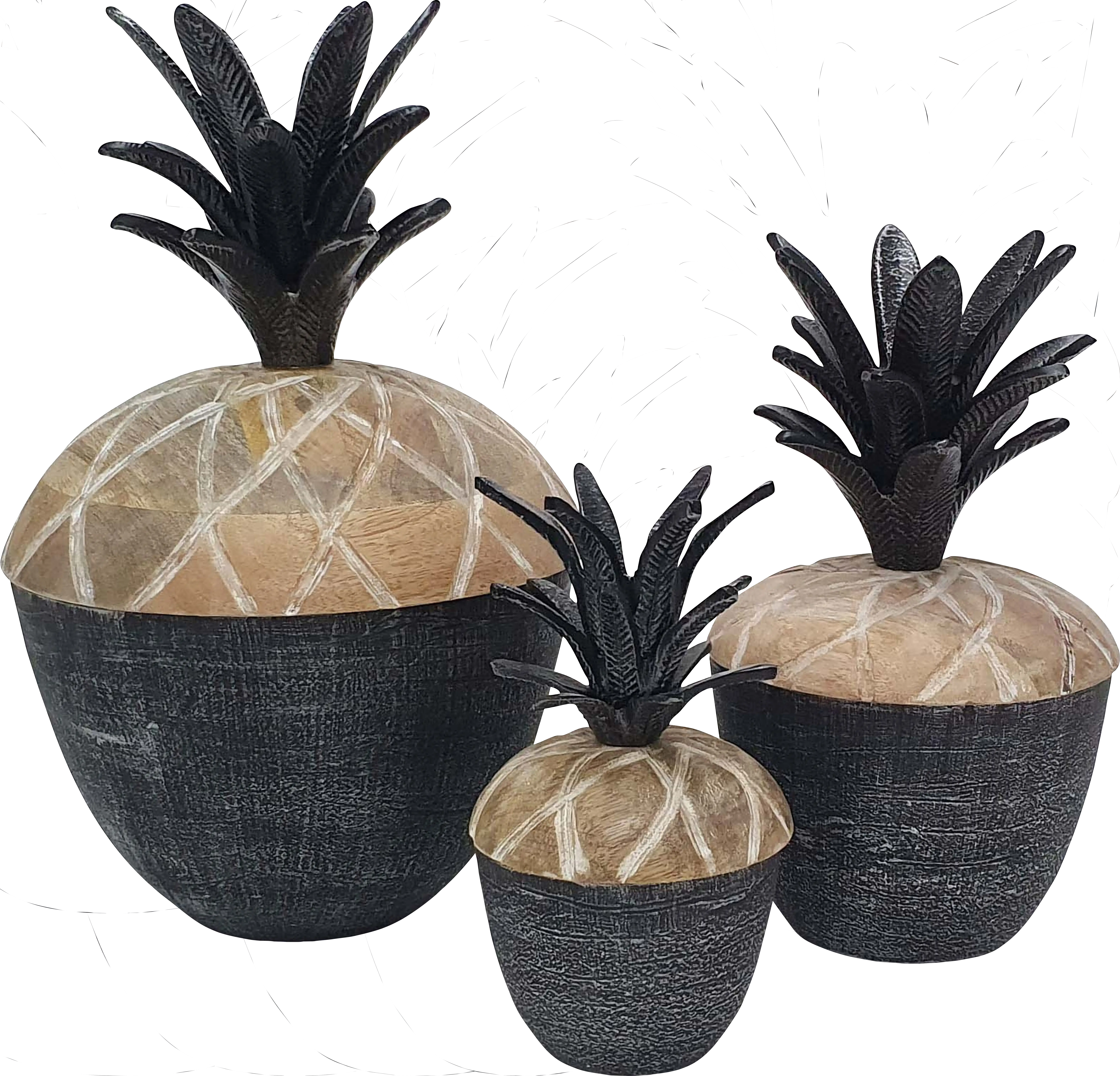 Chastanet Black Jar, Set of 3