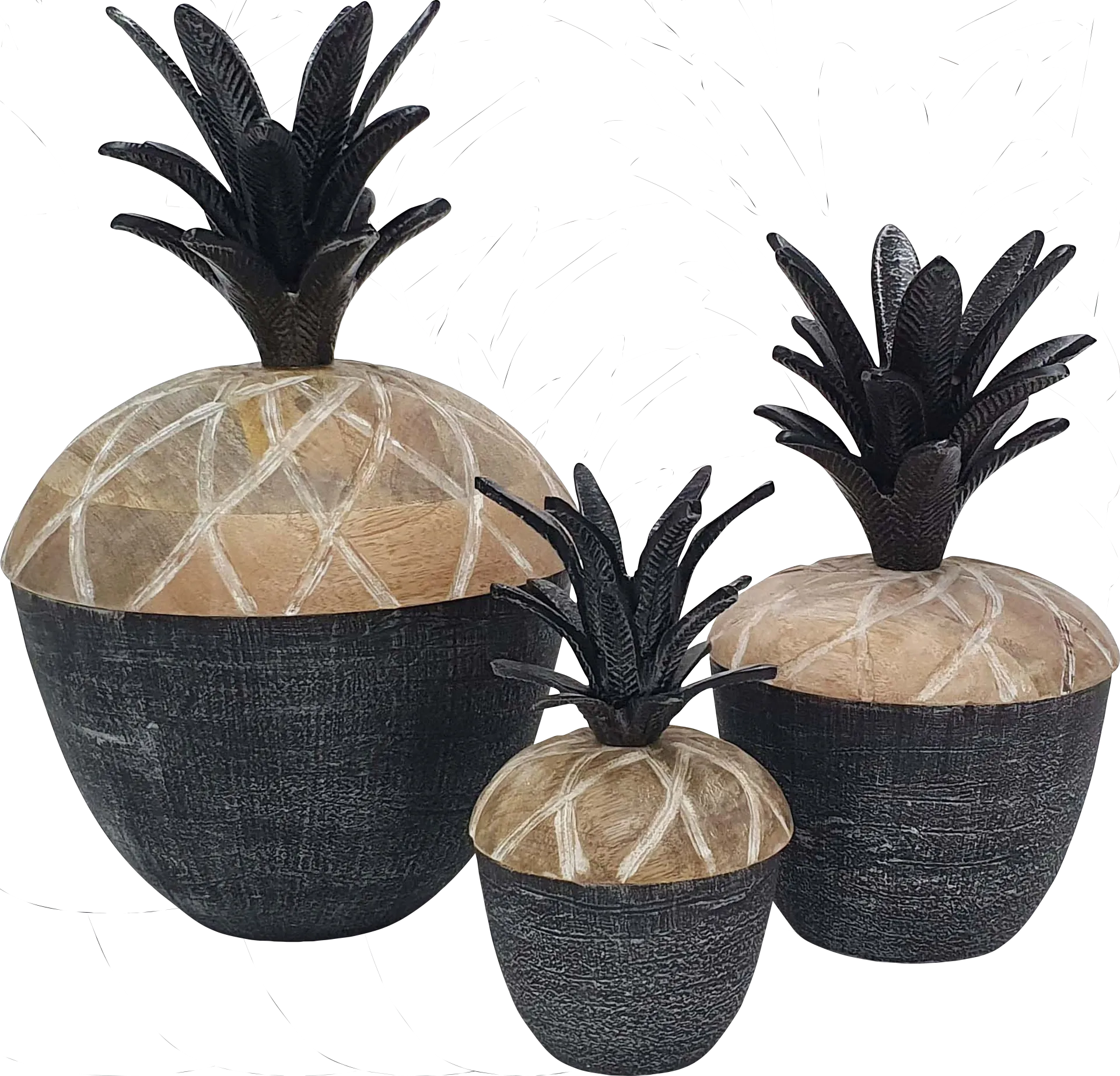 Chastanet Black Jar, Set of 3 - Image 1