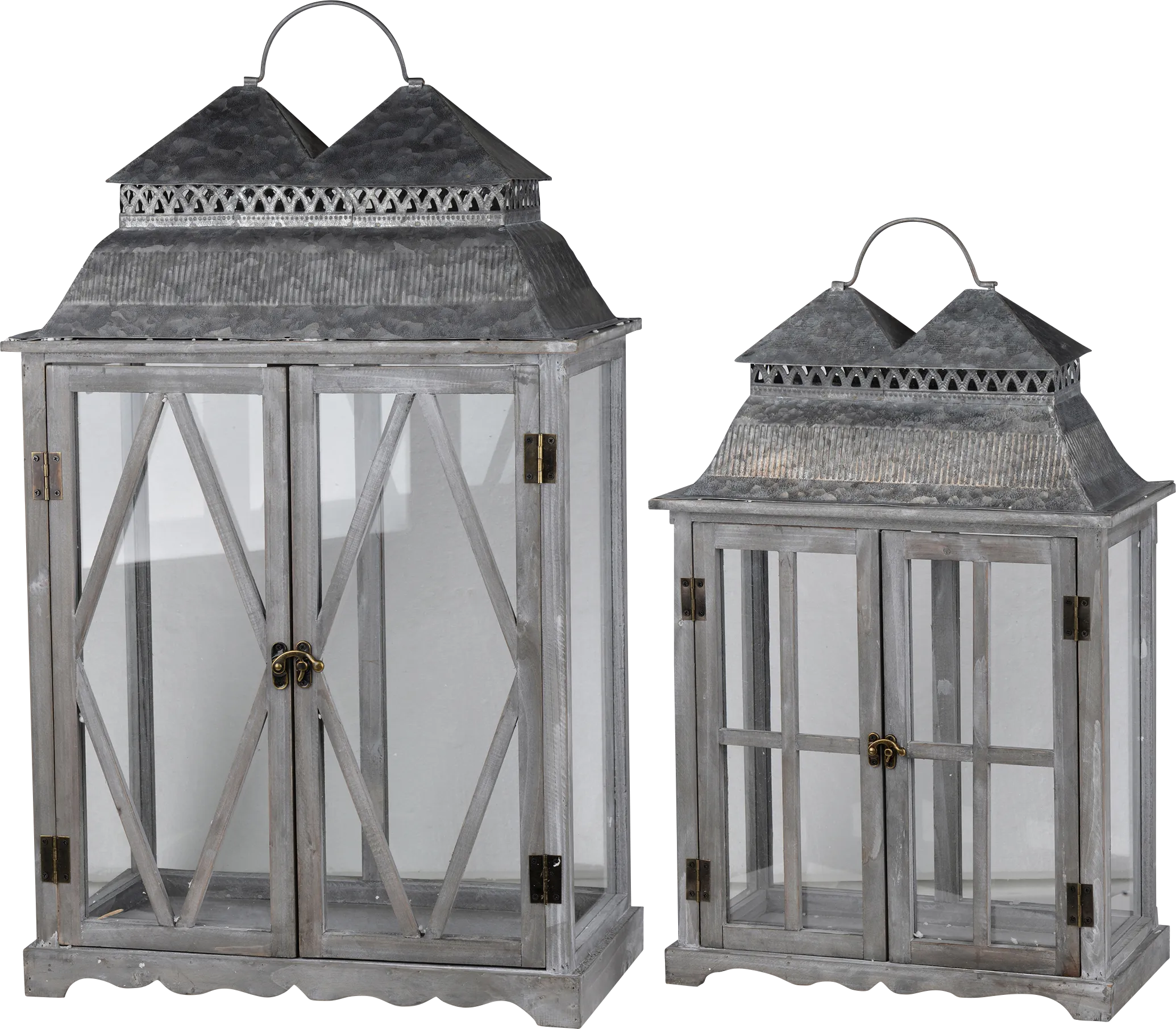 Jeelu Gray Lantern, Set of 2 - Thumbnail - Image 1