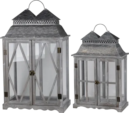 Jeelu Gray Lantern, Set of 2
