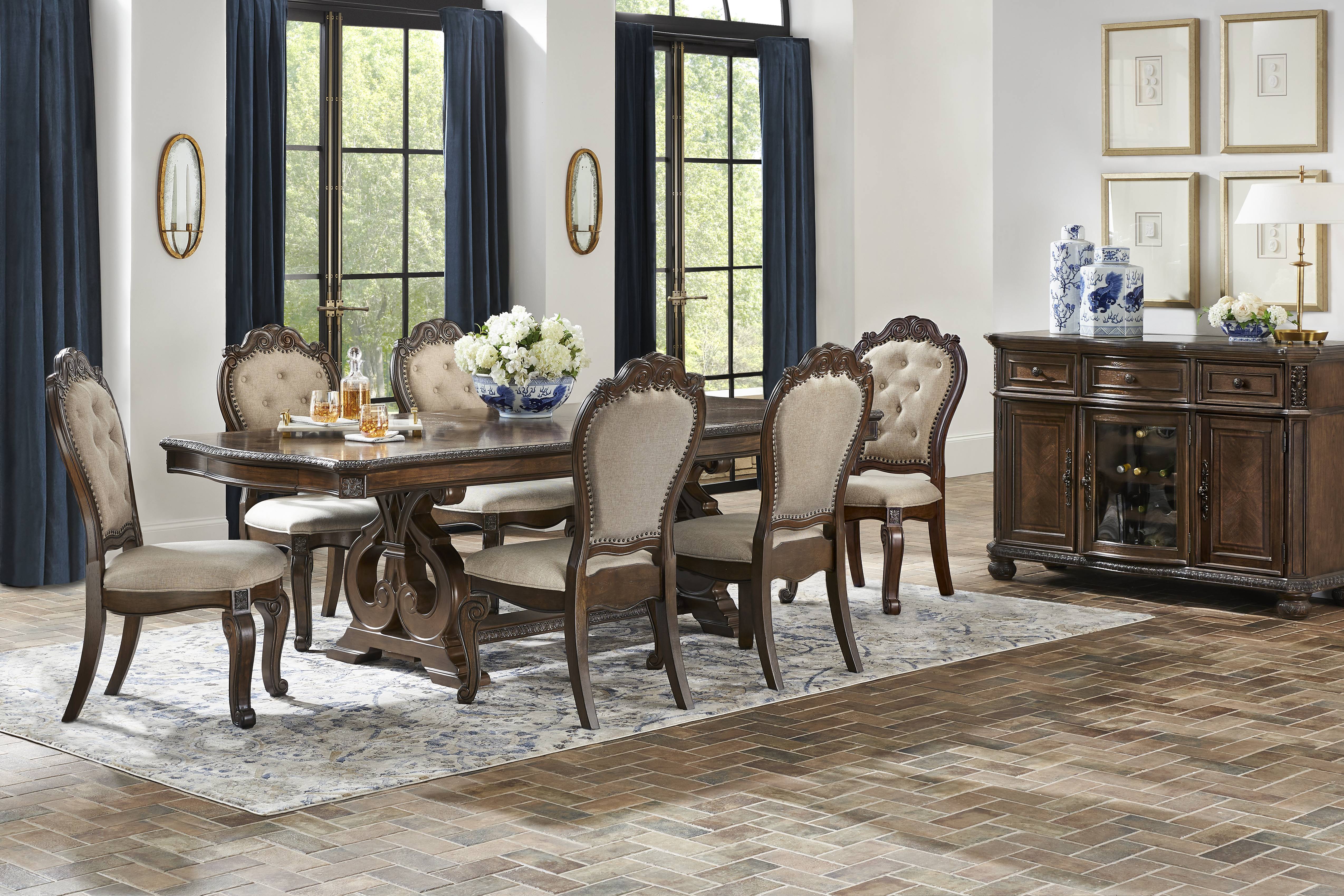 Stalton Estate Brown Pedestal Dining Table - Thumbnail - Image 2