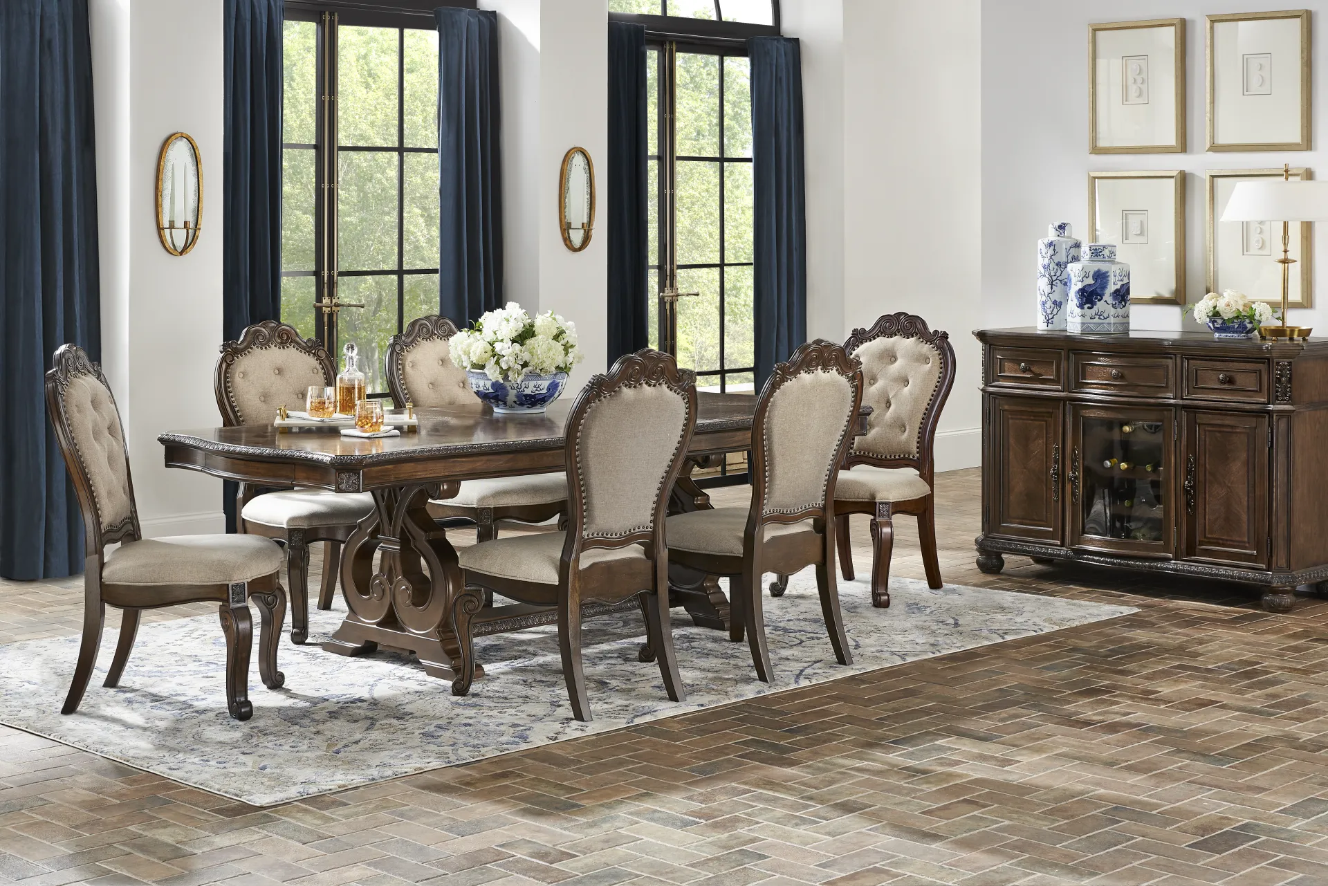 Stalton Estate Brown Pedestal Dining Table - Image 1