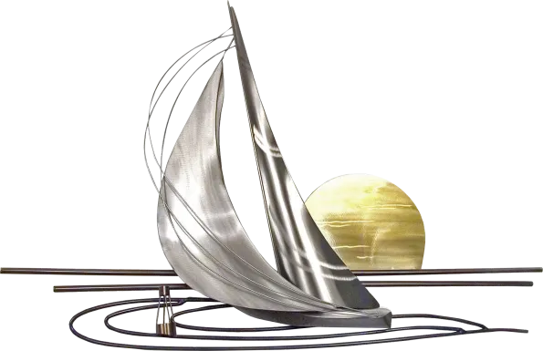 Sunset Sailing II Silver Wall Art