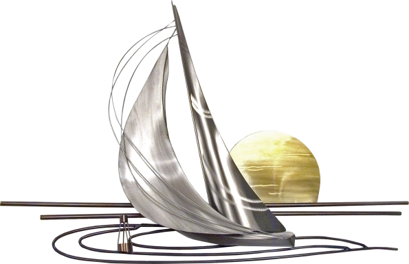 Sunset Sailing II Silver Wall Art