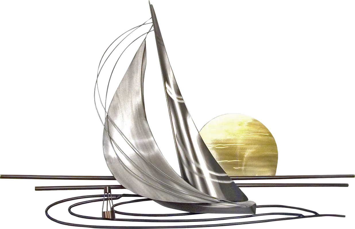 Sunset Sailing II Silver Wall Art