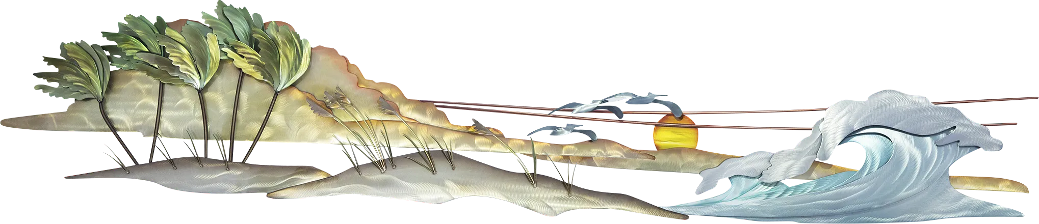 Tranquil Beach Silver Indoor/Outdoor Wall Art - Thumbnail - Image 1