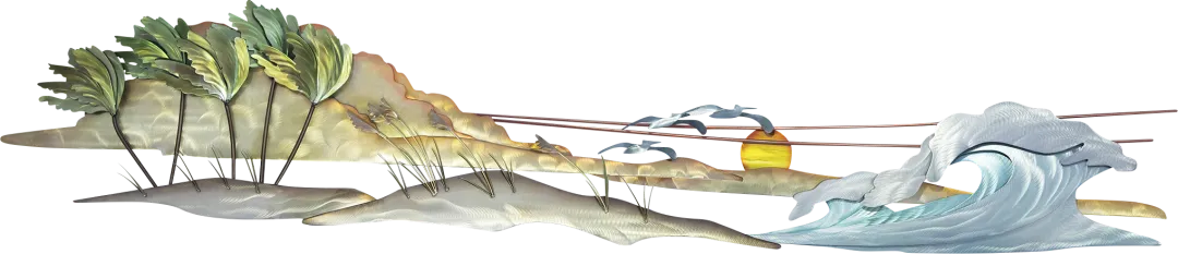 Tranquil Beach Silver Indoor/Outdoor Wall Art