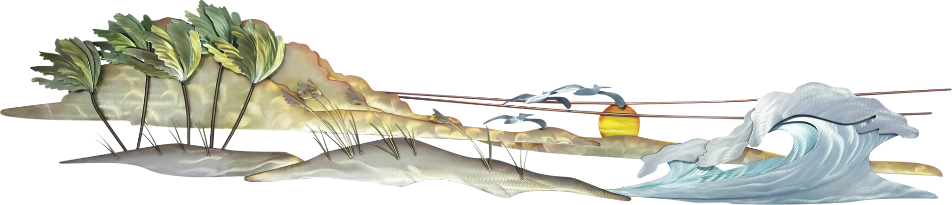 Tranquil Beach Silver Indoor/Outdoor Wall Art - Image 1