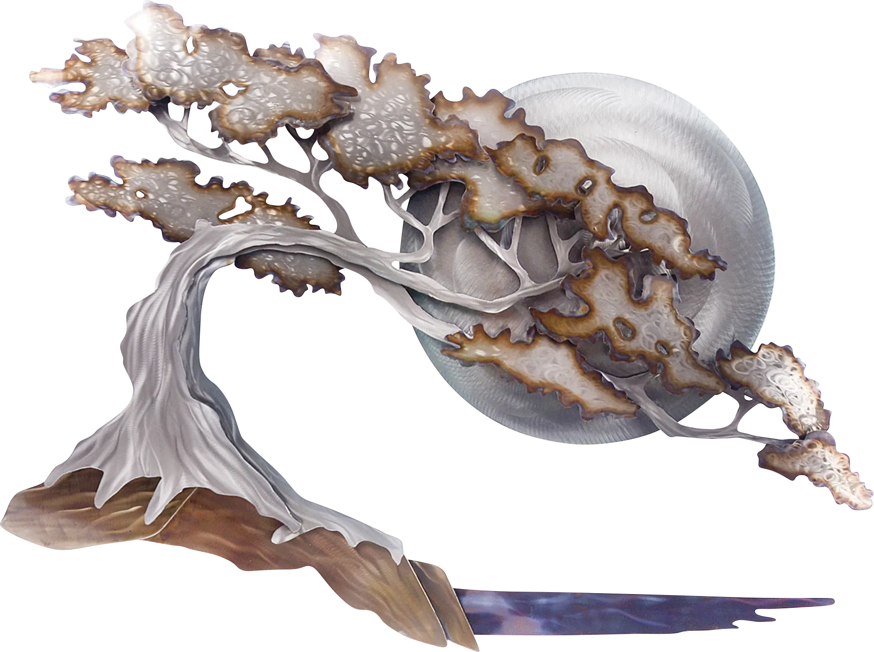 Moonlight Cypress Silver Indoor/Outdoor Wall Art - Image 1