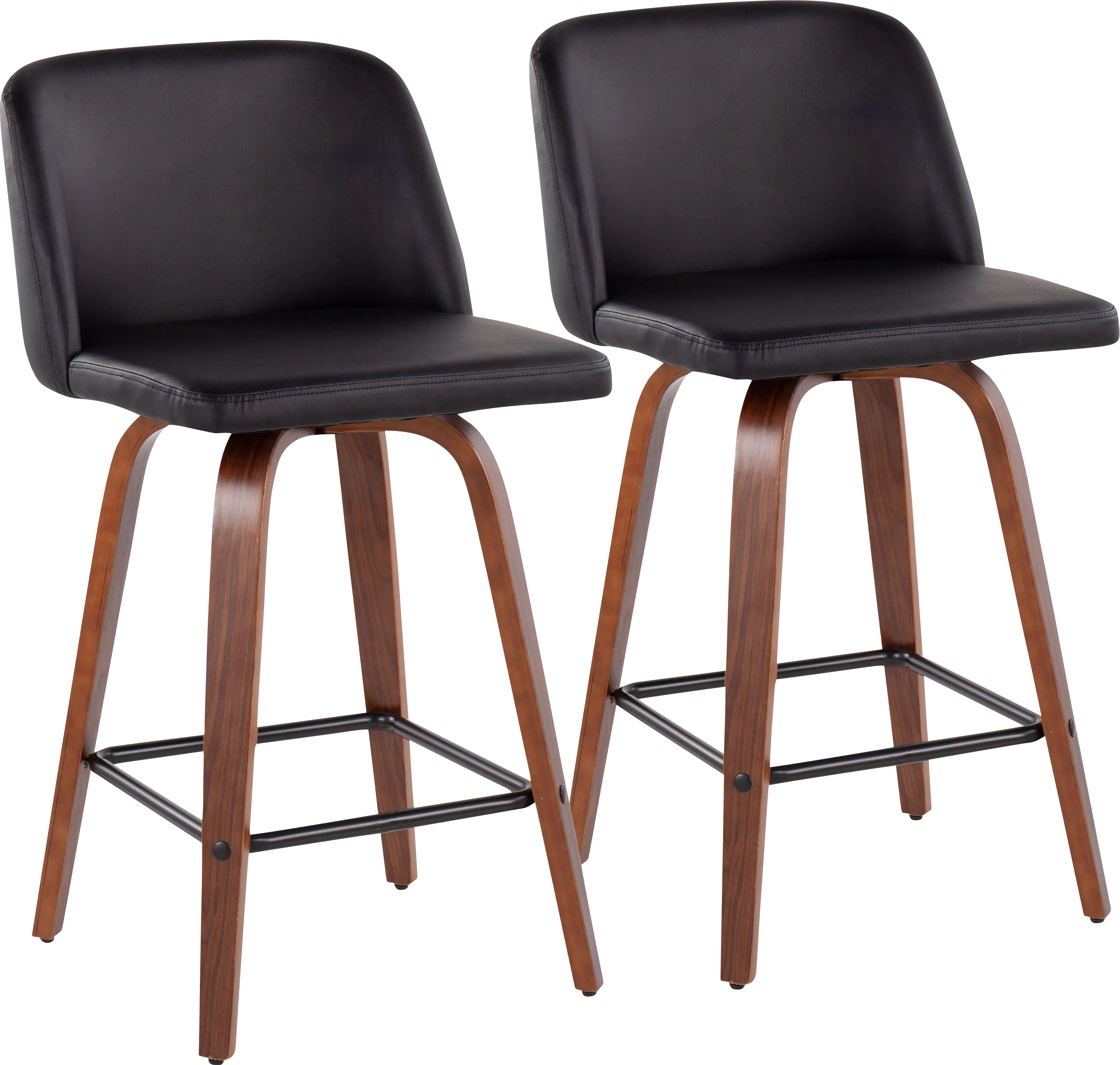 Enora Ann Black Counter Height Stool, Set of 2 - Thumbnail - Image 1
