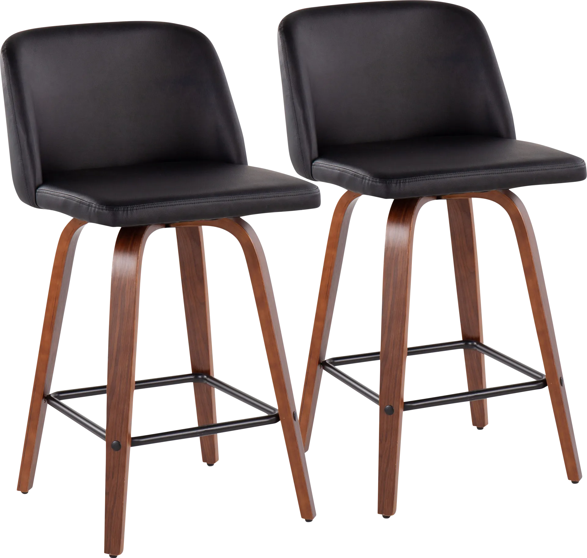 Enora Ann Black Counter Height Stool, Set of 2 - Image 1