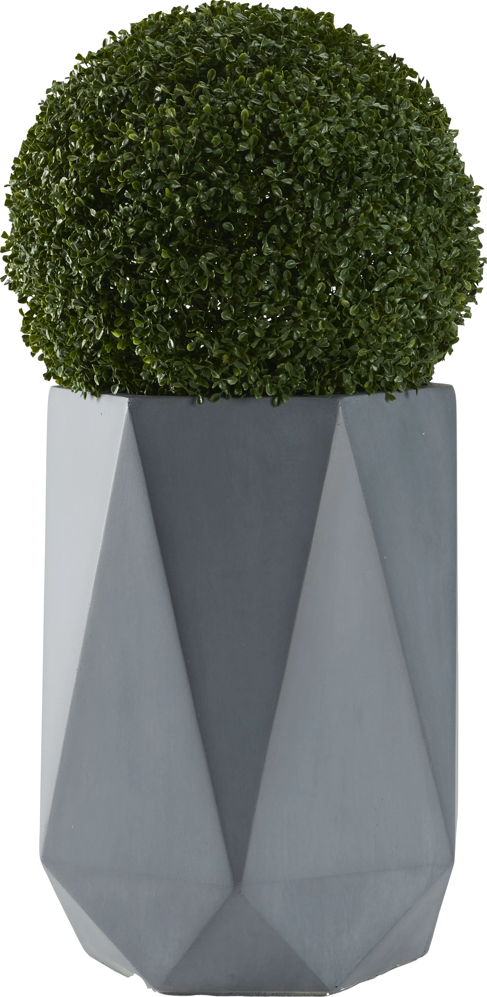 Aylin Green 38 in. Artificial Boxwood Ball in Gray Planter - Thumbnail - Image 1