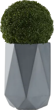Aylin Green 38 in. Artificial Boxwood Ball in Gray Planter