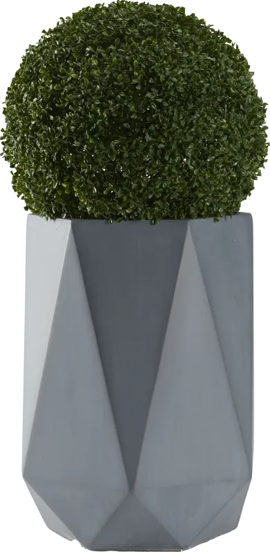 Aylin Green 38 in. Artificial Boxwood Ball in Gray Planter