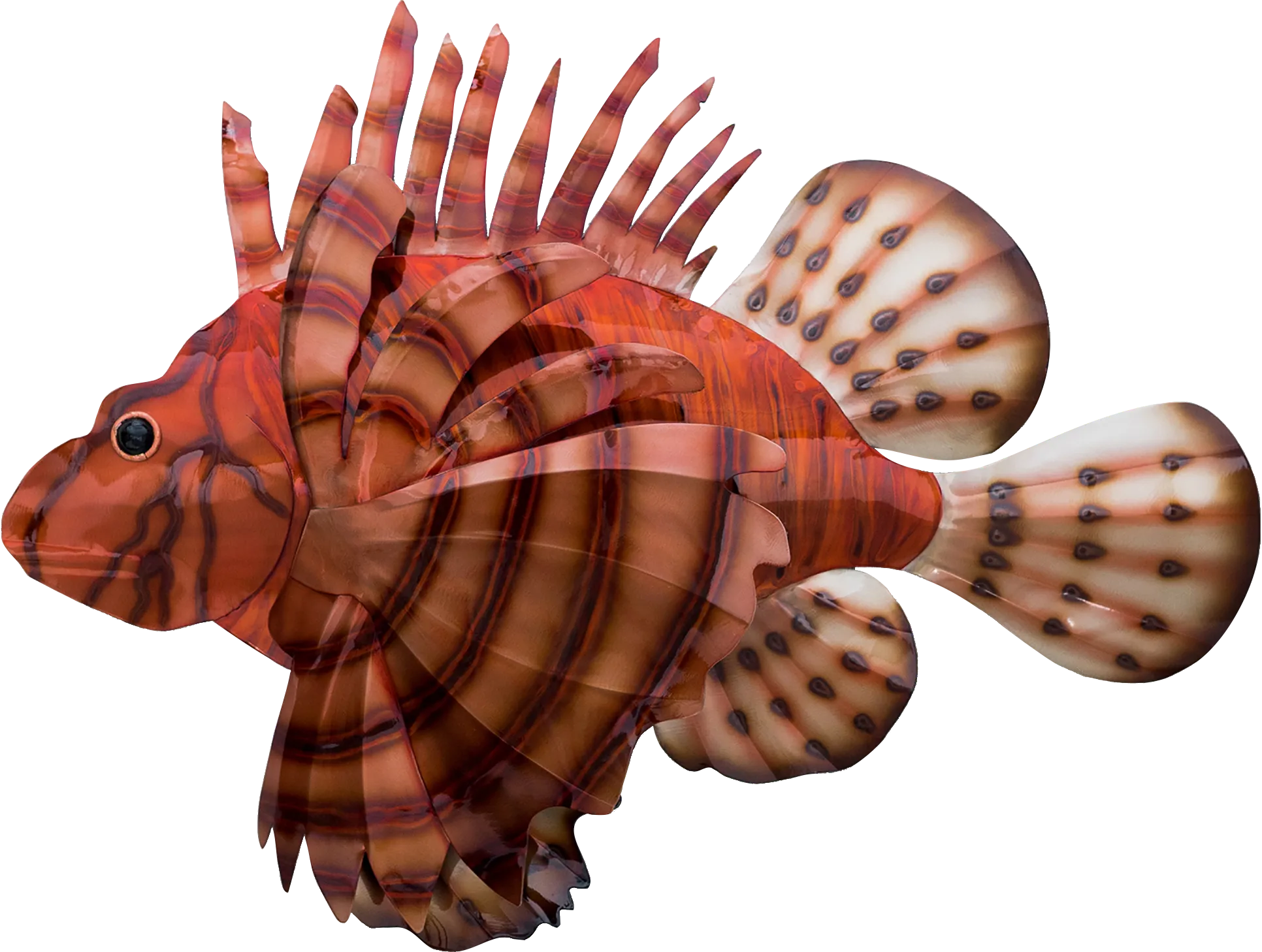 Vibrant Lion Fish Red Outdoor Wall Art