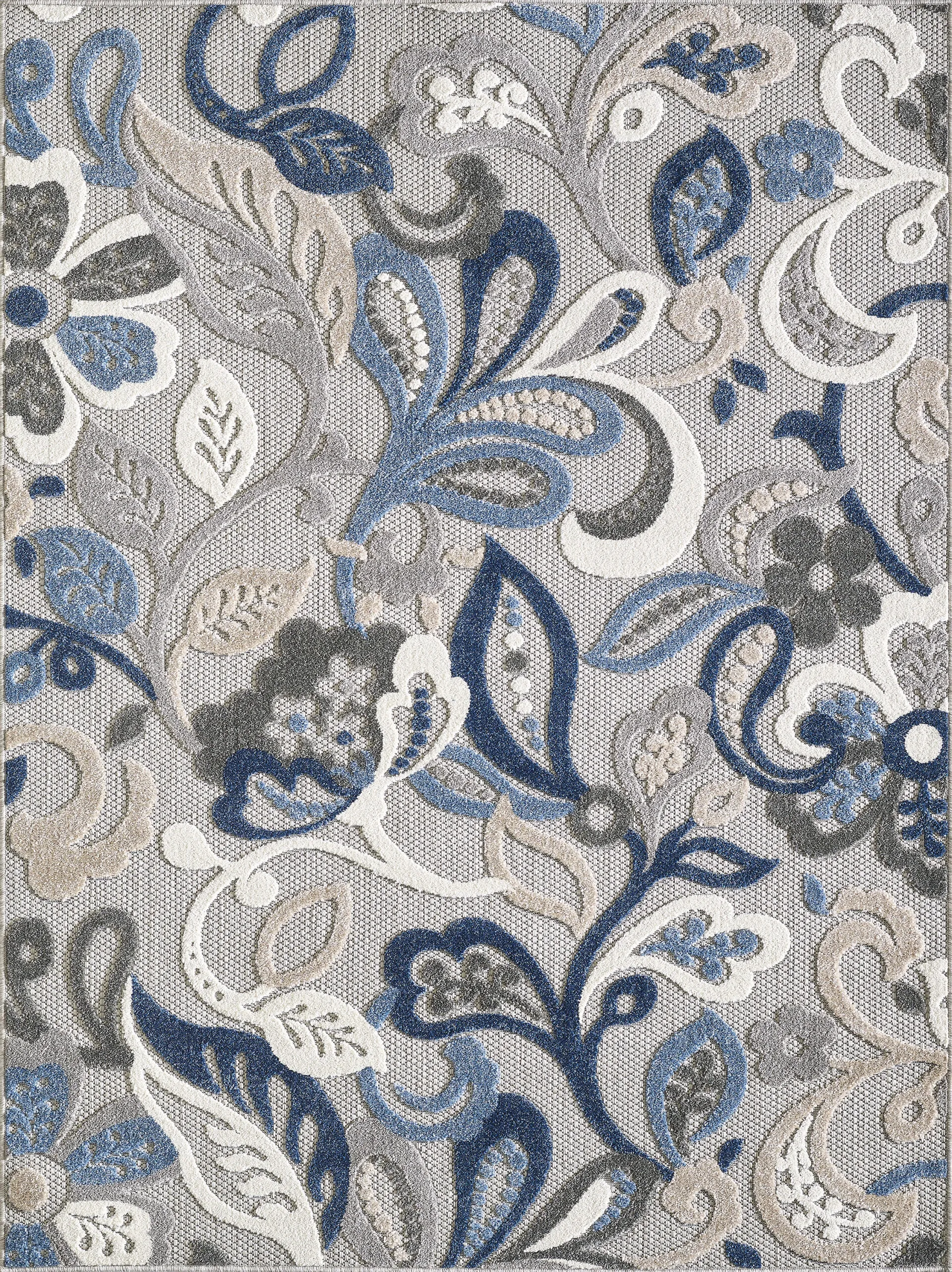 Galdosa Gray 6'7 x 9' Indoor/Outdoor Rug - Image 1