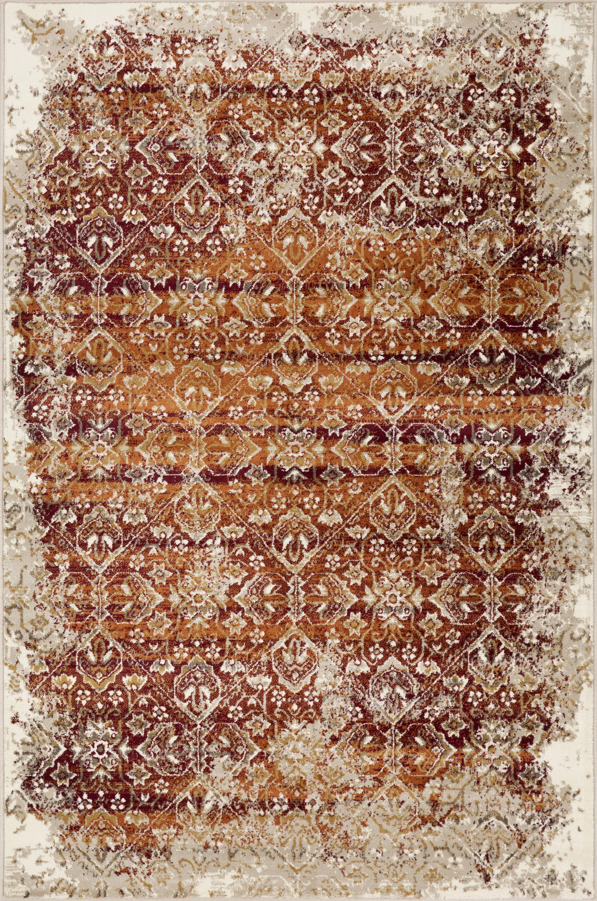 Dunnora Ivory/Rust 5'3 x 7'8 Rug - Image 1