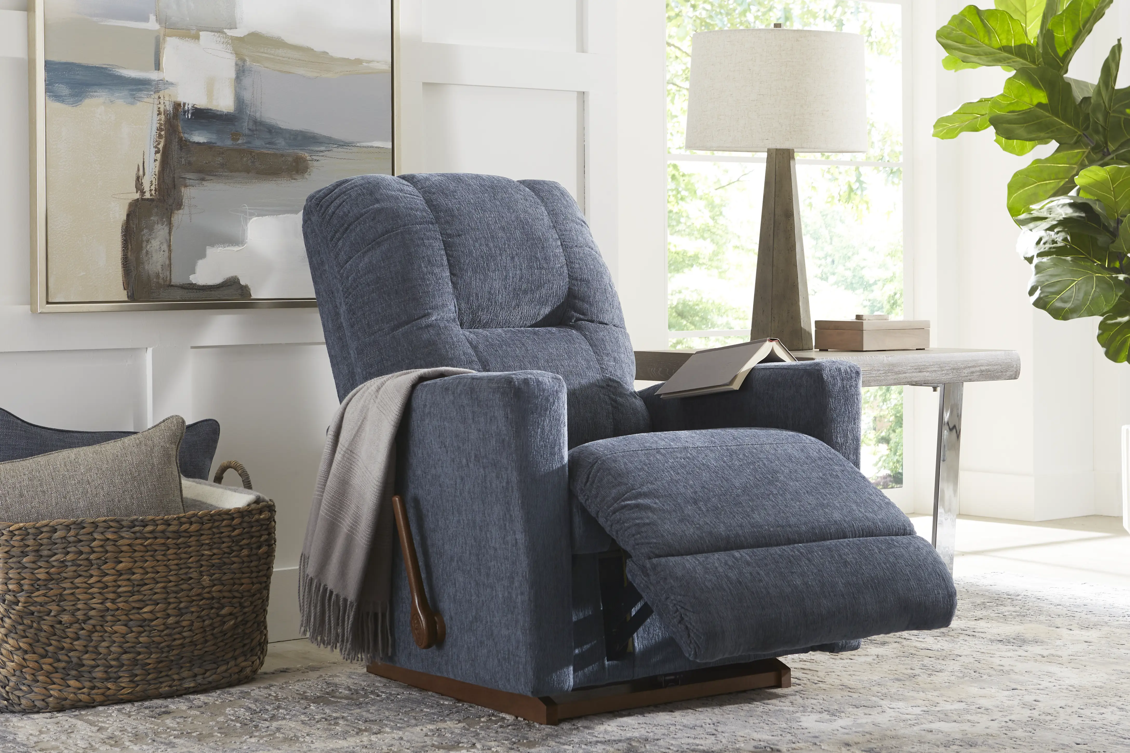 La-Z-Boy Casey I Blue Polyester Fabric Rocker Recliner | Rooms to Go