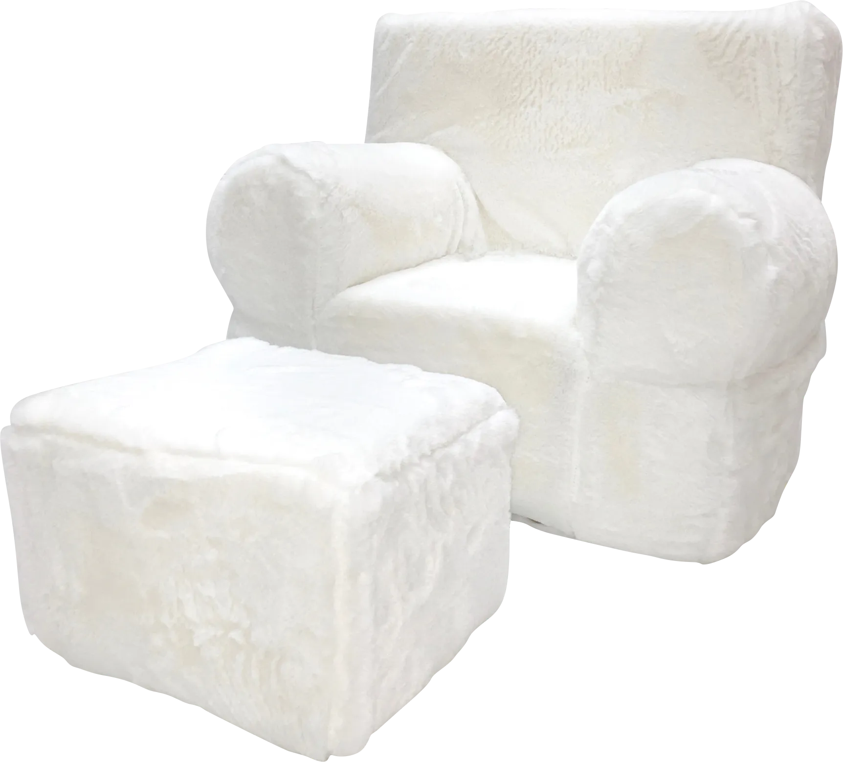 Kids Karlotta White Chair & Ottoman Set - Image 1