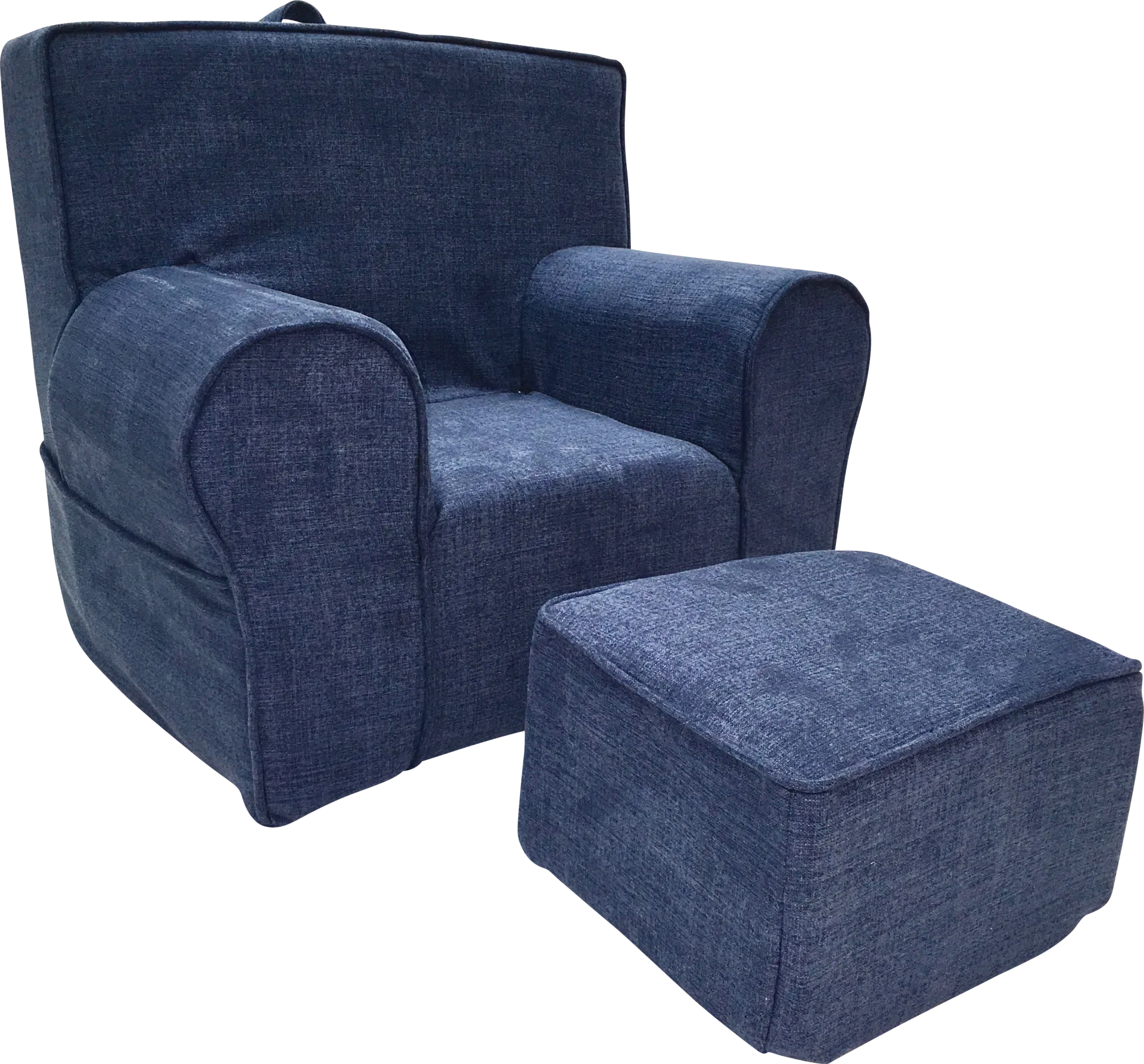 Kids Karlotta Blue Chair & Ottoman Set - Image 1