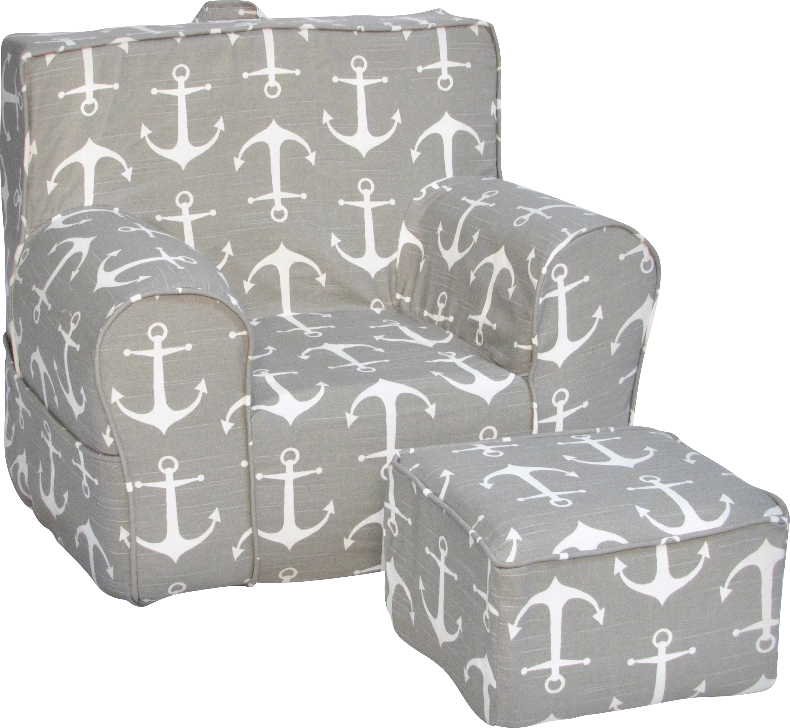 Kids Karlotta Gray Chair & Ottoman Set - Thumbnail - Image 1