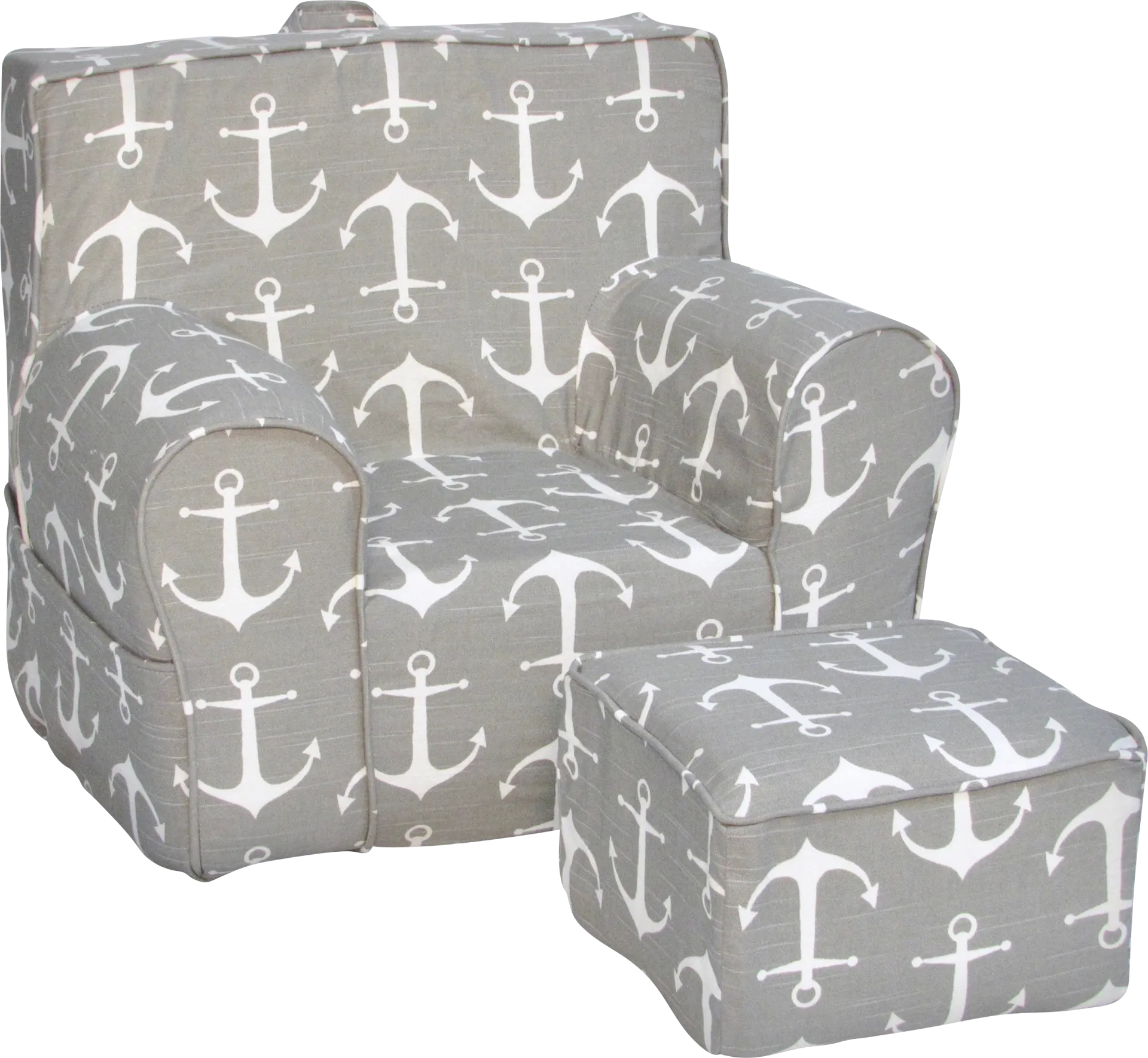 Kids Karlotta Gray Chair & Ottoman Set - Image 1