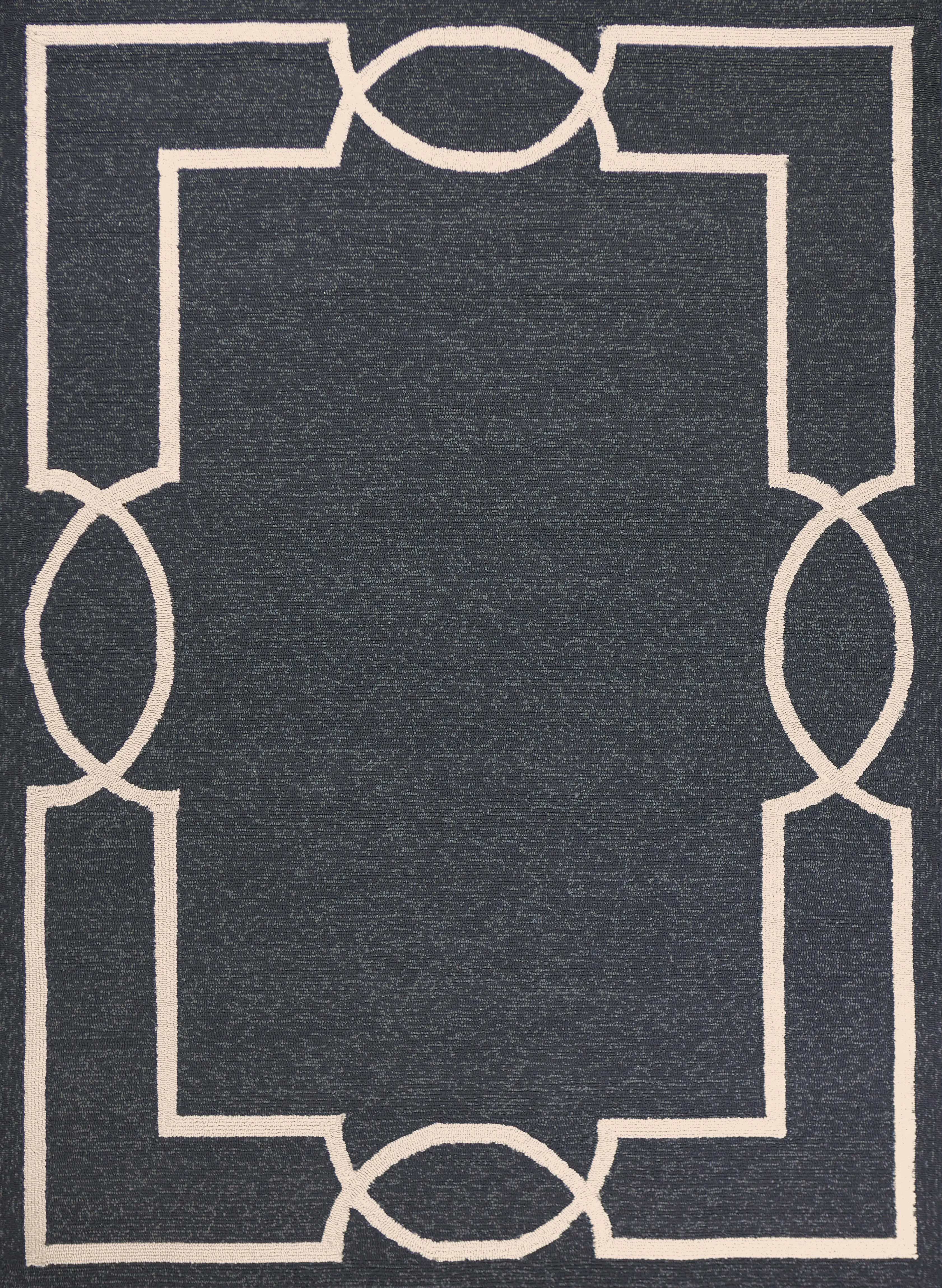 Valmack Black 7' Square Indoor/Outdoor Rug - Thumbnail - Image 1