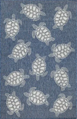 Turtle Cove Navy 7'10 x 9'10 Indoor/Outdoor Rug