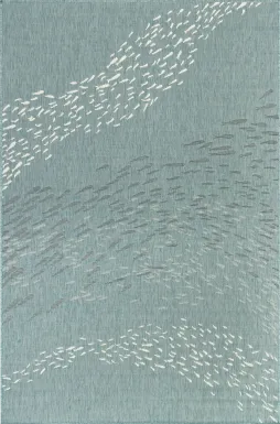 Tropical Adventures Aqua 7'10 x 9'10 Indoor/Outdoor Rug