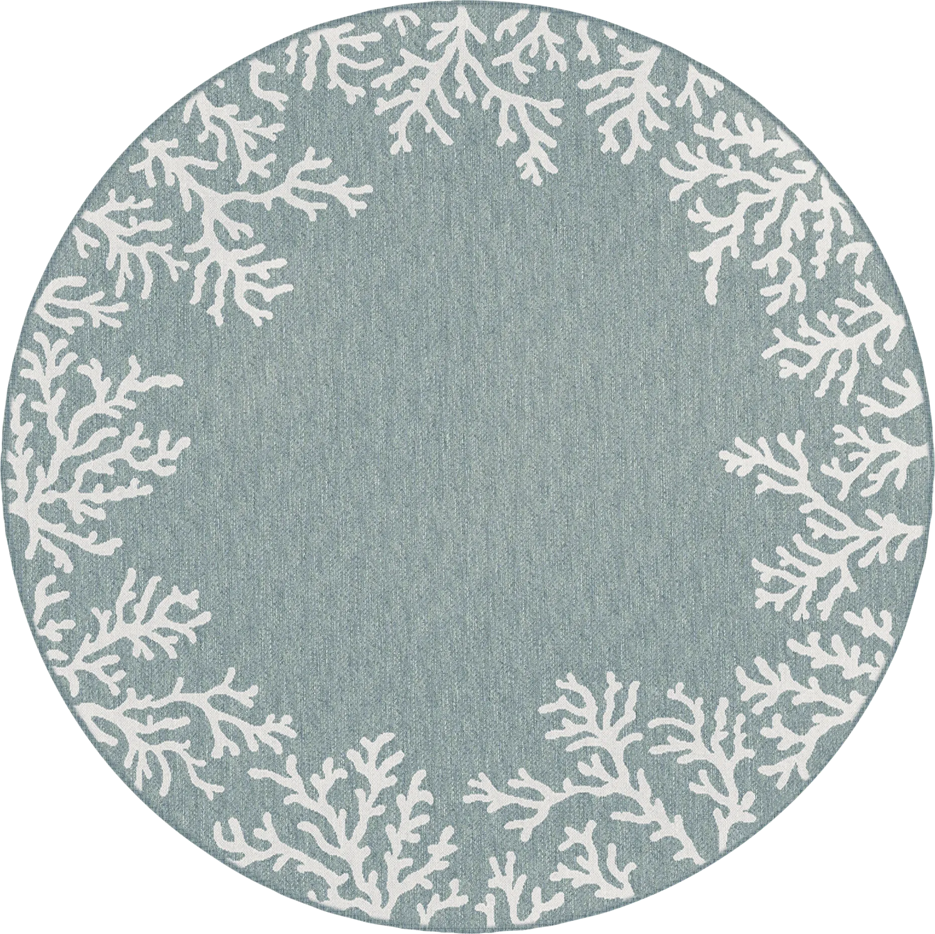 Placida Aqua 7'10 Round Indoor/Outdoor Rug - Thumbnail - Image 1