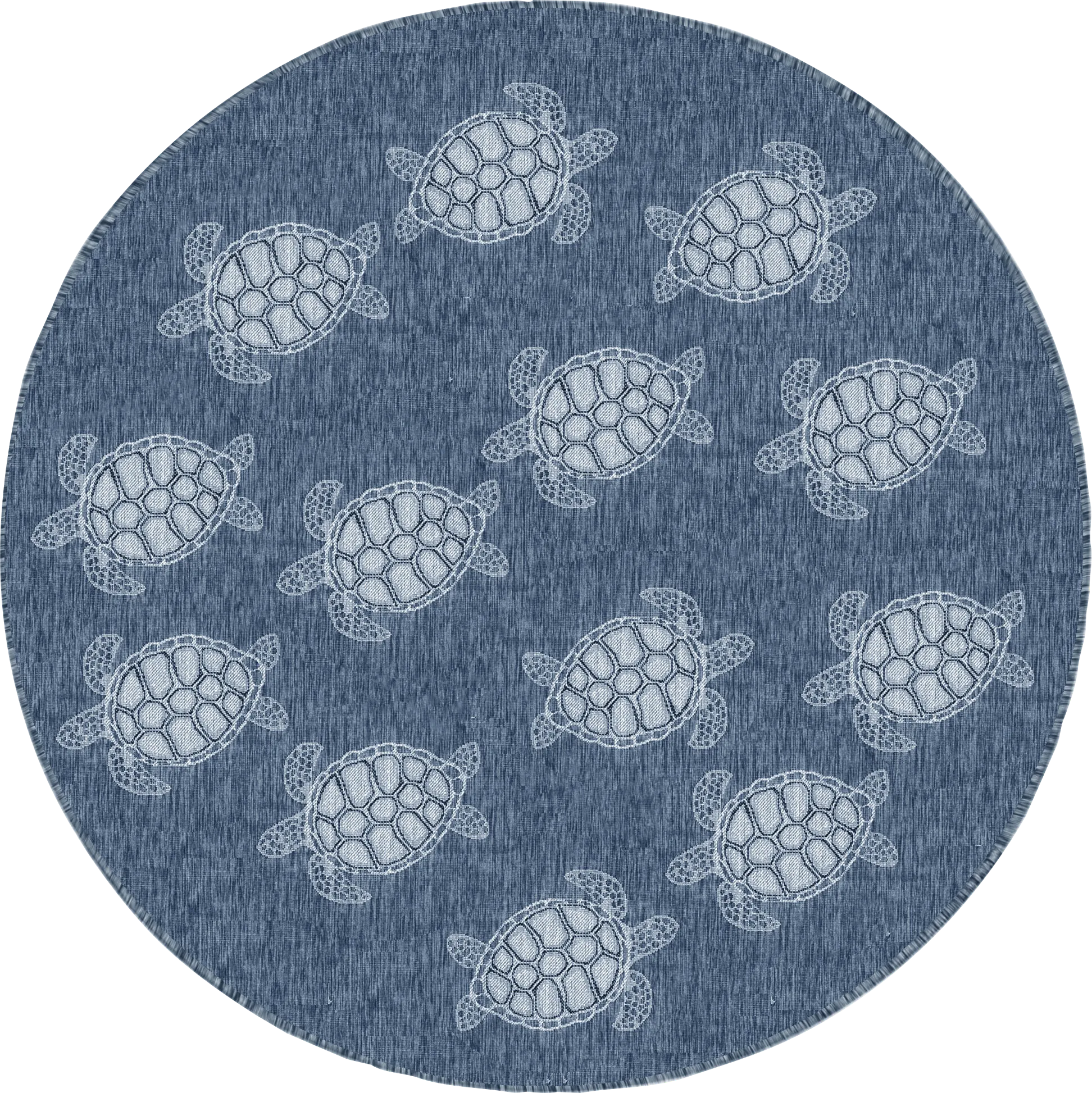 Turtle Cove Navy 7'10 Round Indoor/Outdoor Rug - Thumbnail - Image 1
