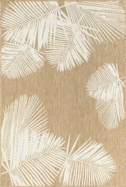 Palms Breeze Tan 7'10 x 9'10 Indoor/Outdoor Rug
