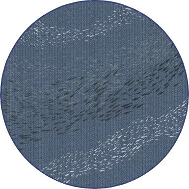 Tropical Adventures Navy 7'10 Round Indoor/Outdoor Rug