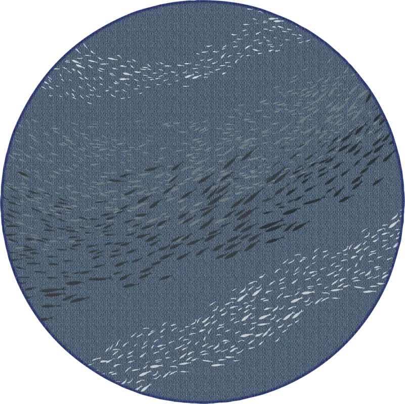 Tropical Adventures Navy 7'10 Round Indoor/Outdoor Rug