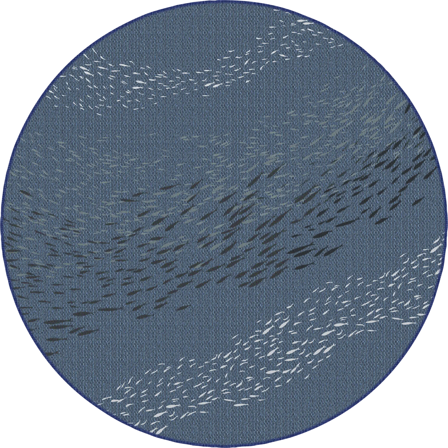 Tropical Adventures Navy 7'10 Round Indoor/Outdoor Rug