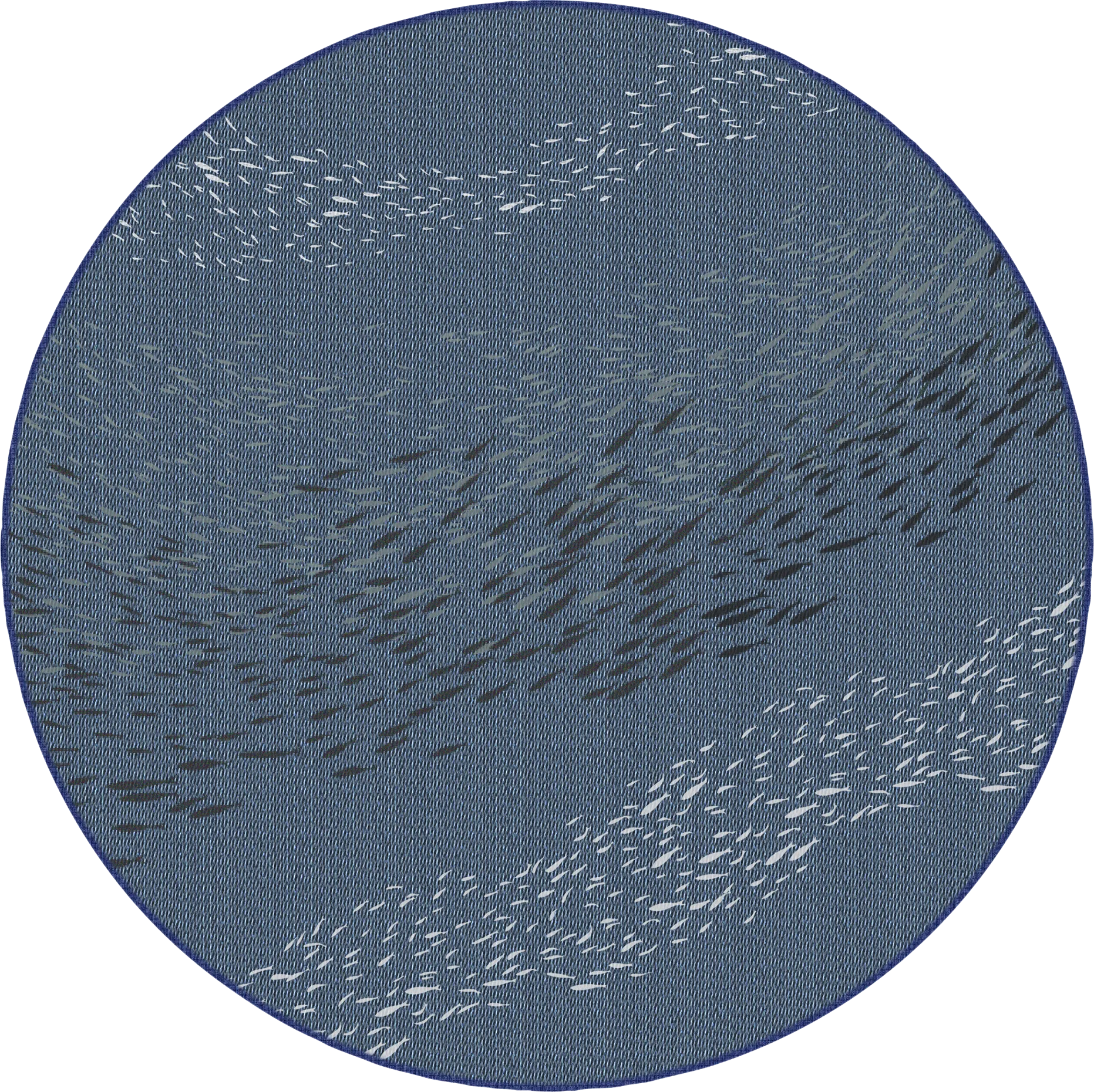 Tropical Adventures Navy 7'10 Round Indoor/Outdoor Rug - Image 1