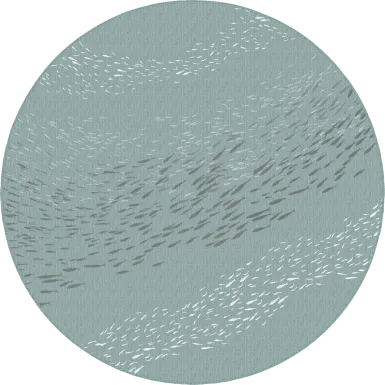 Tropical Adventures Aqua 7'10 Round Indoor/Outdoor Rug